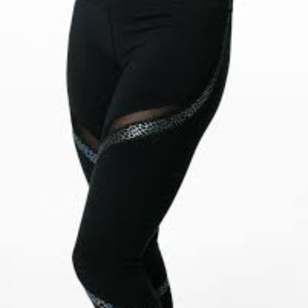 ZYIA Black Reflective Serpent‎ Hi-Rise Legging Sz 6-8